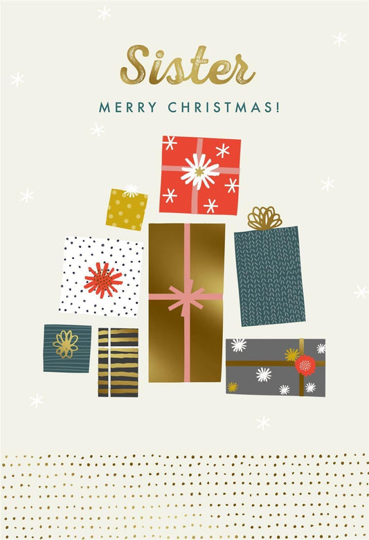 Assorted Gift Boxes Design Sister Christmas Card