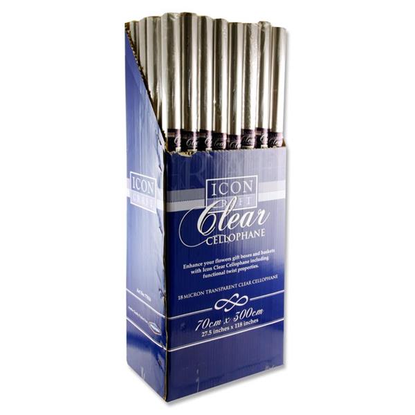 3m X 70cm Roll Transparent Cellophane by Icon Craft