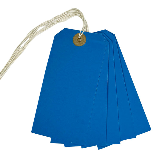 Pack of 50 Blue Strung Tags 120mm x 60mm