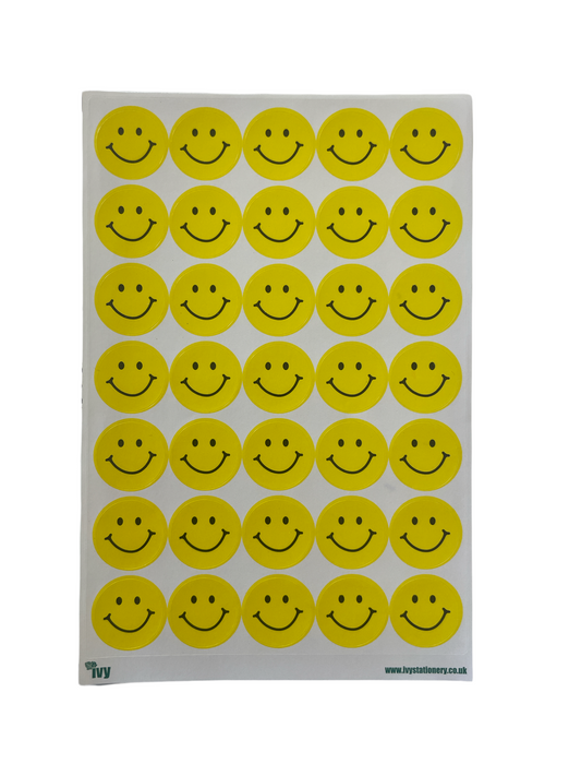 Pack of 420 24mm yellow Smiley Faces Stickers