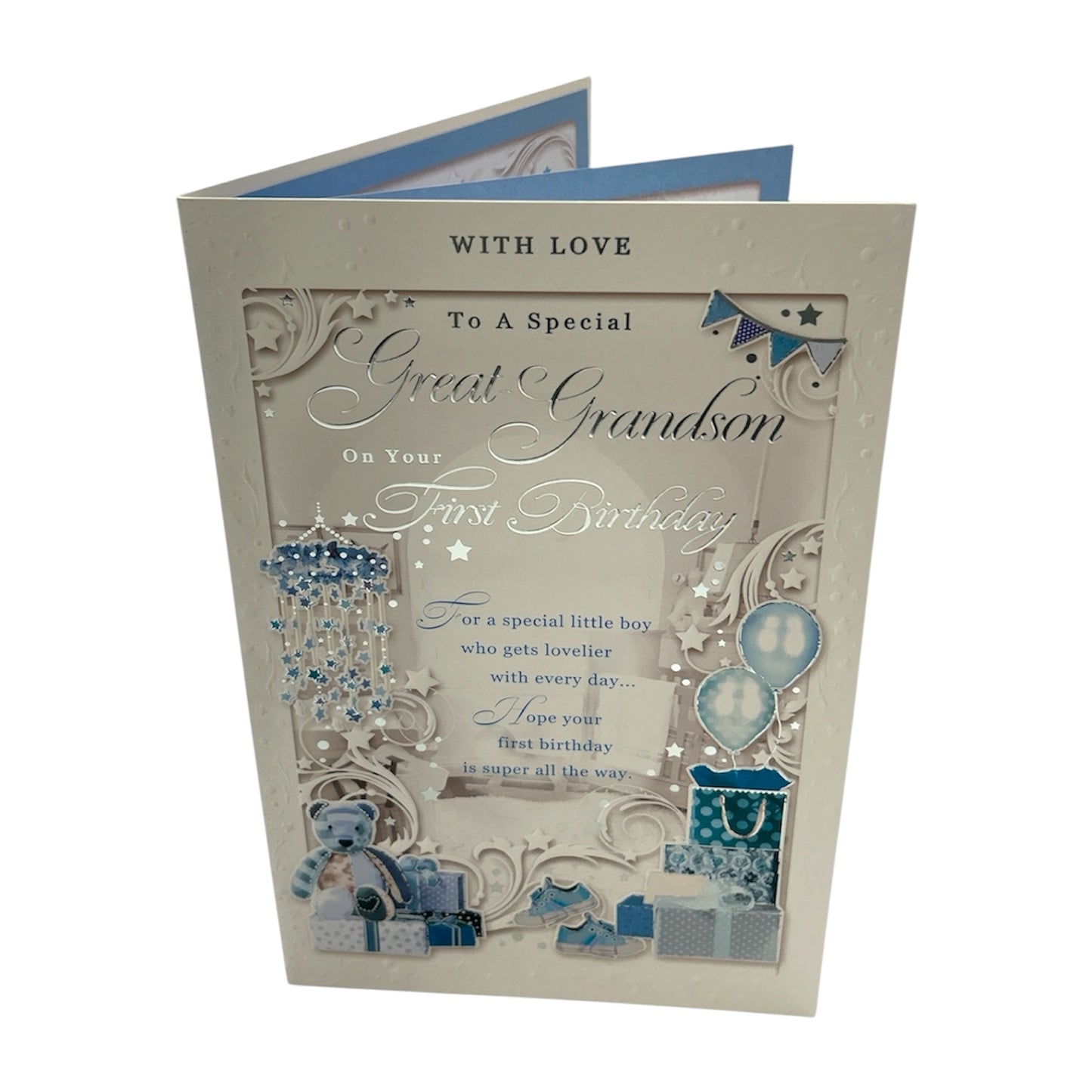 Great Grandson First Birthday Opacity Card