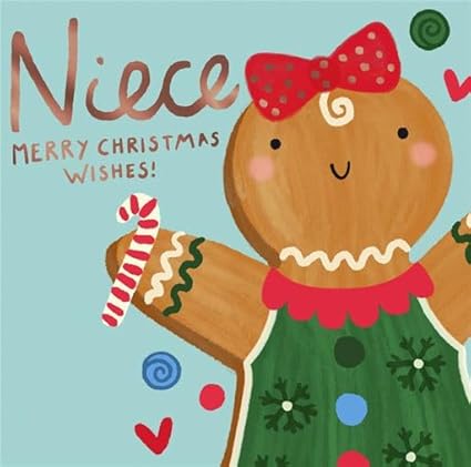 Ginger Breadman Design Niece Christmas Card