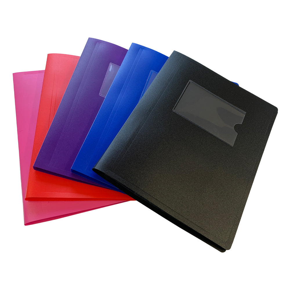 Pack of 5 A5 10 Pocket Black Flexible Cover Display Books