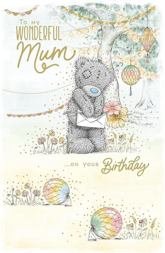 Bear And Envelope Wonderful Mum Birthday Card