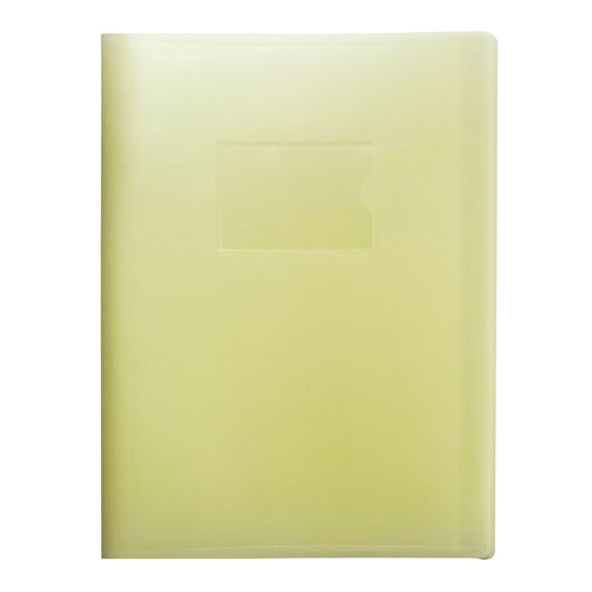 A4 Pastel Yellow Coloured Flexicover 20 Pocket Display Book with Card Pocket