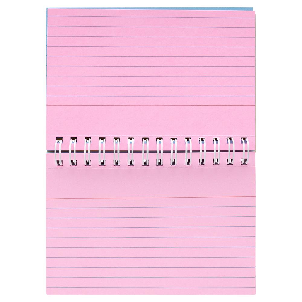 Pack of 50 5"x3" Spiral Ruled Coloured Index Cards by Concept