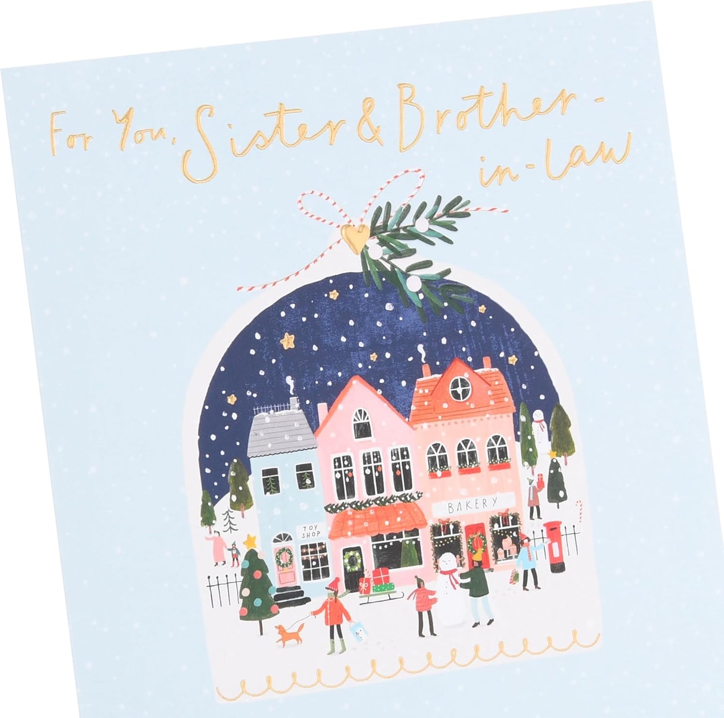 Snowglobe Design Sister & Brother In Law Christmas Card