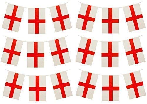 72FT England Flag St Georges Day Cross Bunting 66 Flags