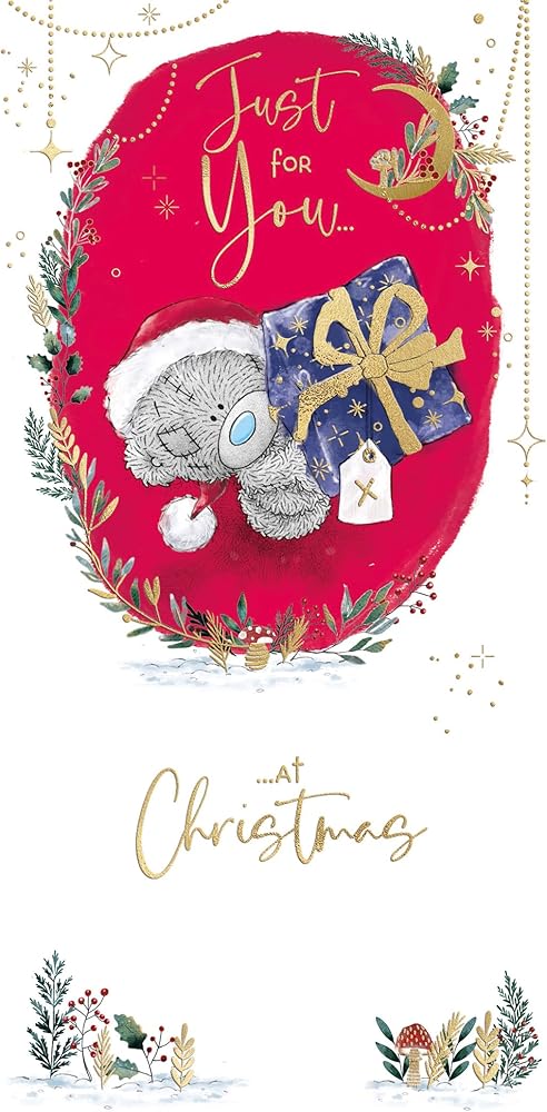 Bear Offering Gift Money Wallet Christmas Card