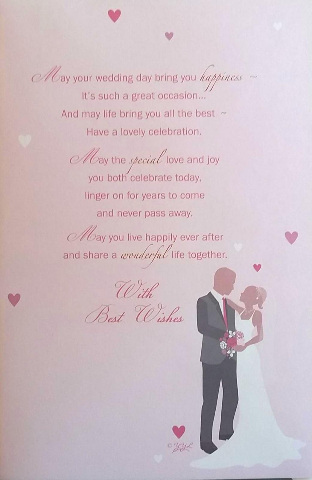 Your Wedding Day Nice Verse with Couple Congratulations Card