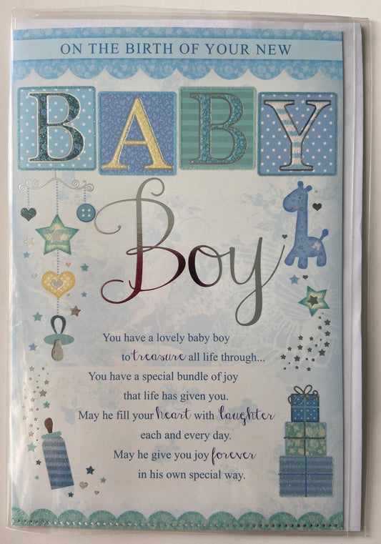 Birth Of Your New Baby Boy Sentimental Verse Card