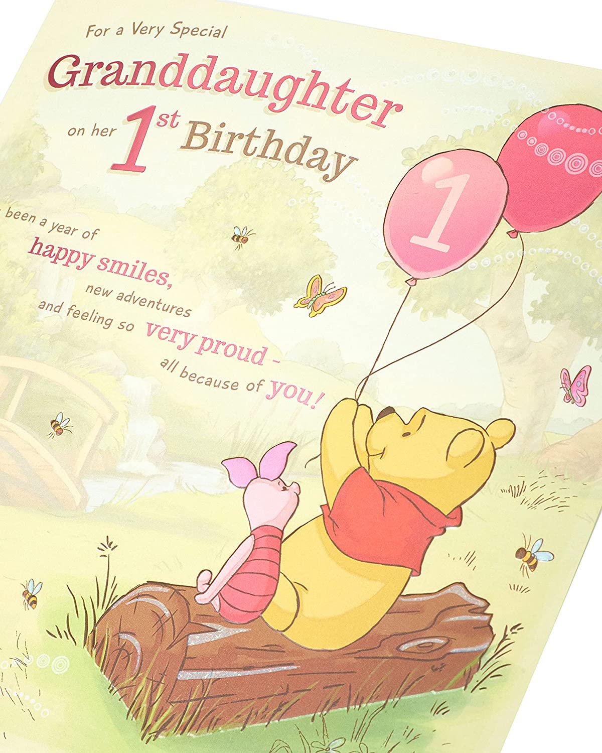 Winnie The Pooh Granddaughter 1st Birthday Card