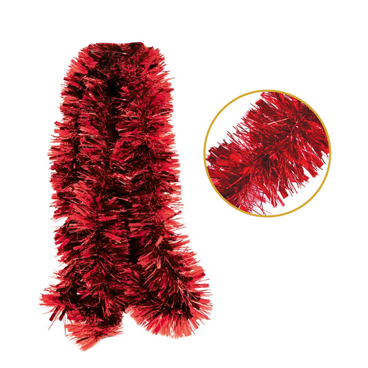 2m Christmas Chunky Red Tinsel