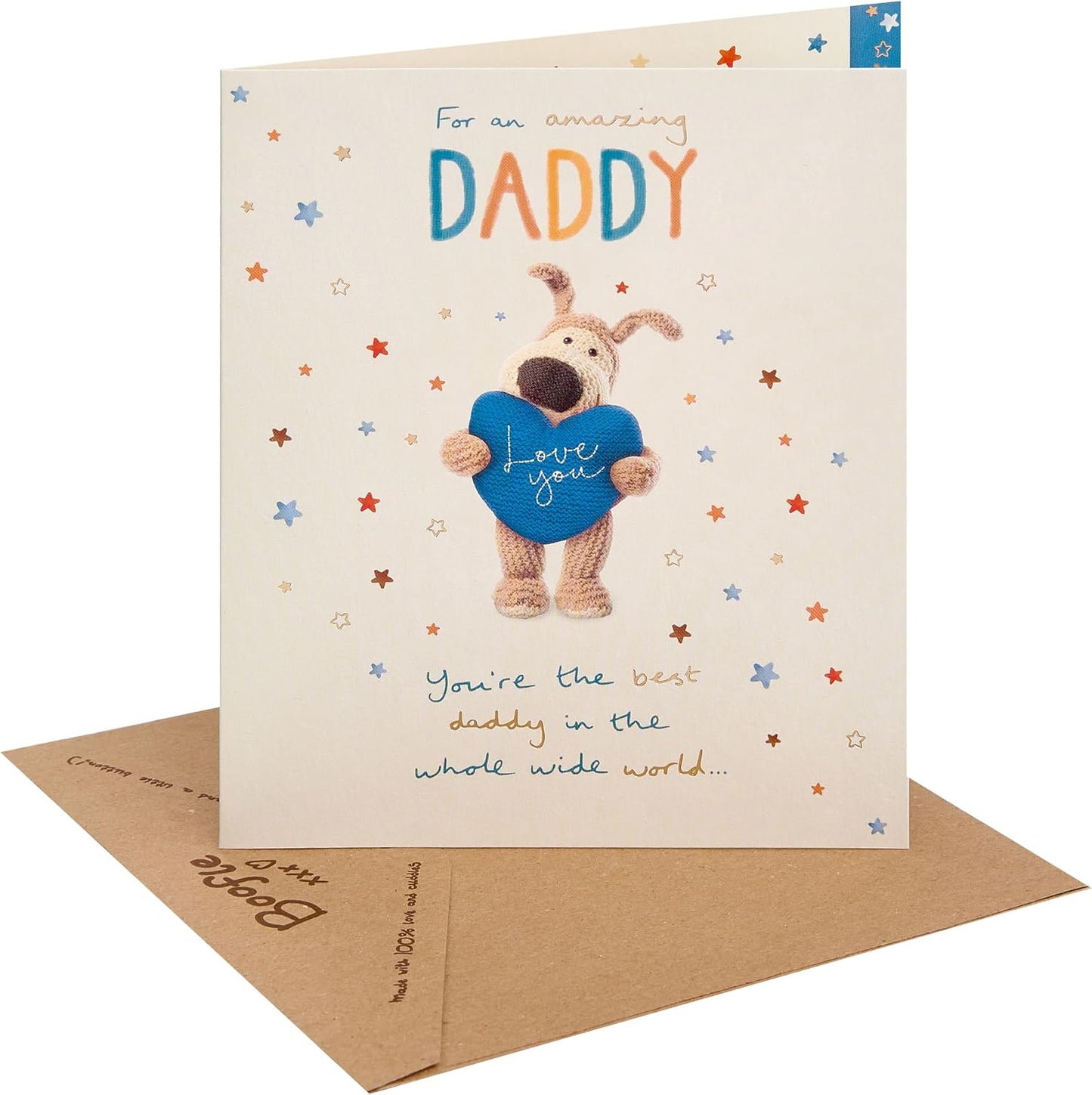 Boofle Holding Heart Daddy Birthday Card