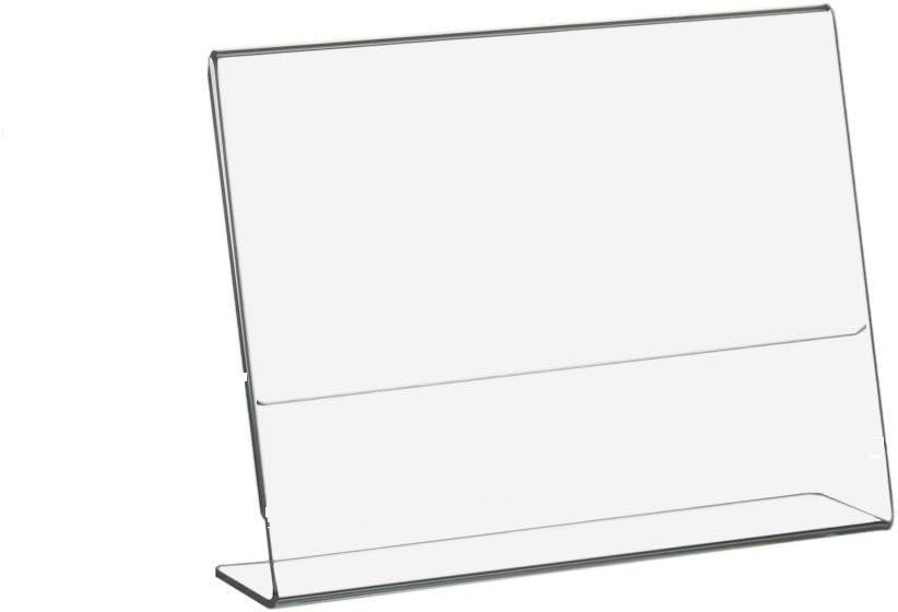 A6 Horizontal Design L-Shape Transparent Acrylic Label Sign Holder