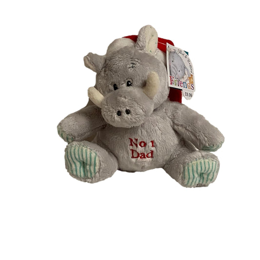 No.1 Dad Elliot and Buttons Wallace Warthog Cuddly Toy in Christmas Hat