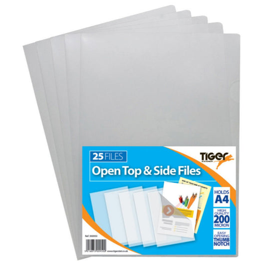 Pack of 25 A4 Report Files (Clear)