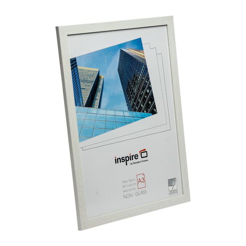 Hampton BERGEN A3 White Picture Poster Photo Frame Plexi Non-Glass