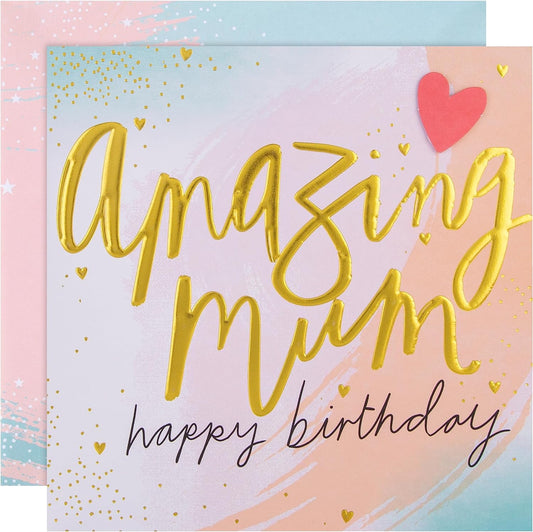 Contemporary Heart Design Mum Birthday Card