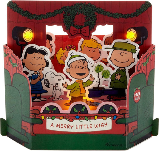 Peanuts Comics Musical Light Up Pop Up 3D Christmas Card