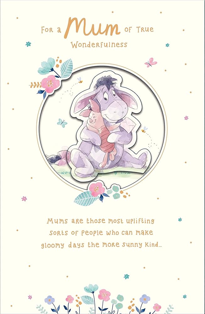 Disney Cute Eeyore & Piglet Design Mum Mother's Day Card