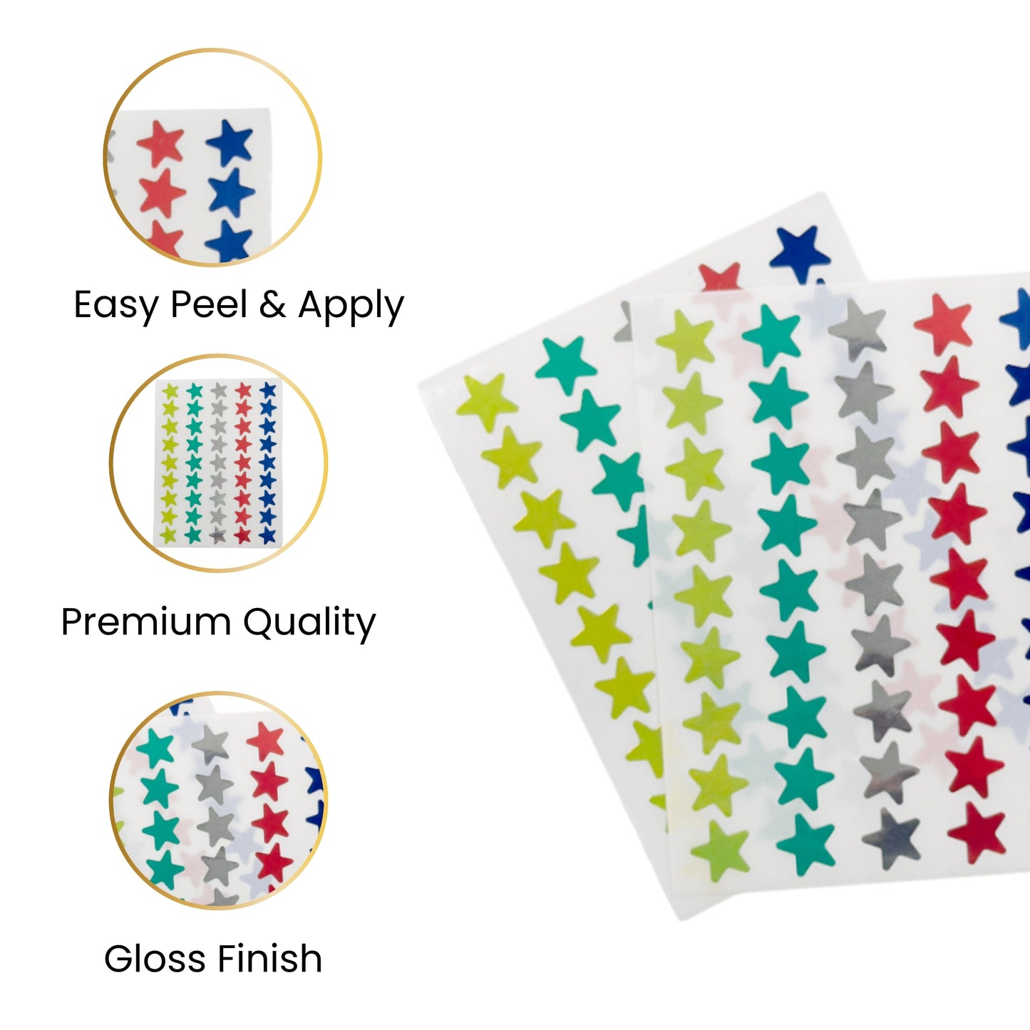 Pack of 810 Green Foil 15mm Self-Adhesive Stars