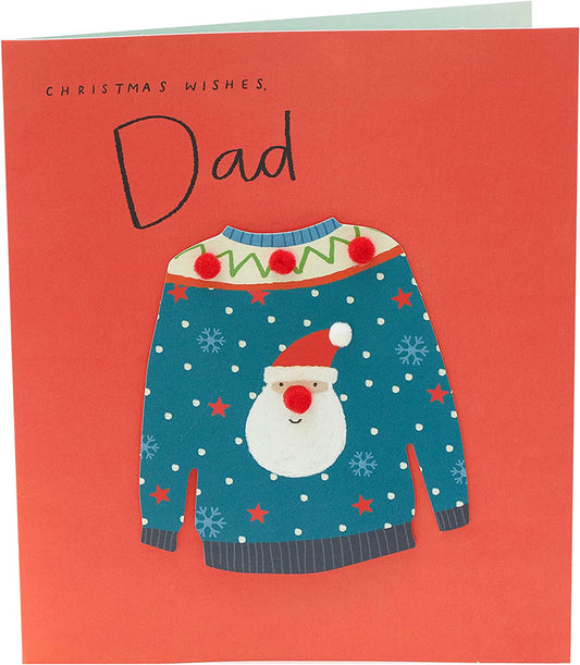 Dad Christmas Card 3D Jumper Design 