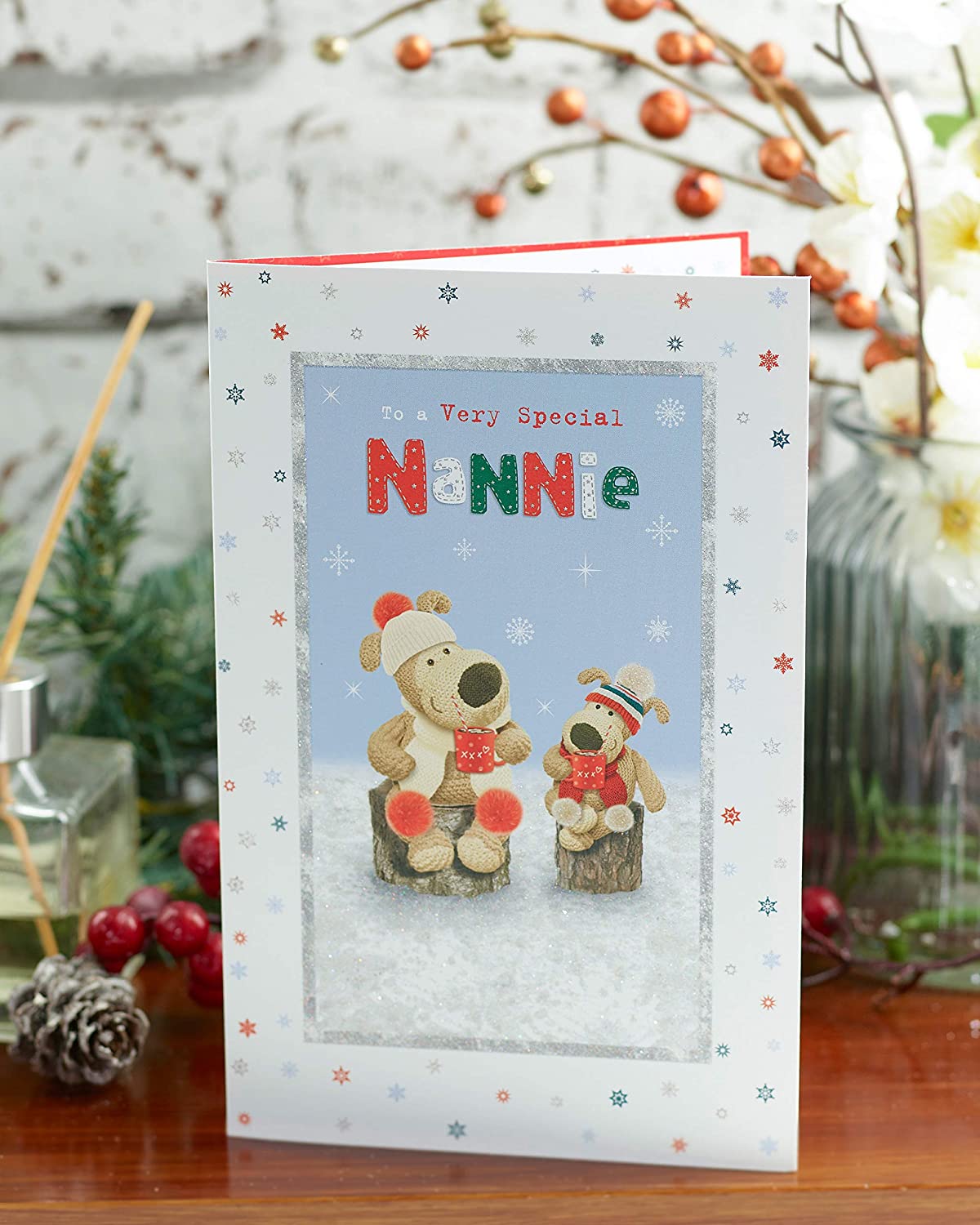 Nannie Christmas Card Cute Boofle Design 
