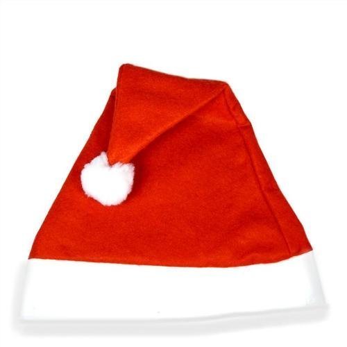 Adult Santa Hat with Bobble and Trim
