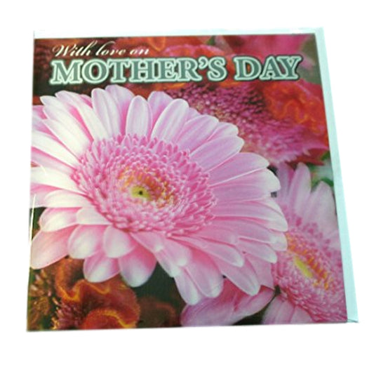 Someone 3D Holographic Beautiful Pink Flower Open Mother's Day New Greetings Card