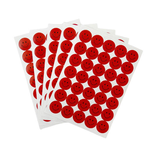 Pack of 2520 Red Smile Face 24mm Self-Adhesive Labels