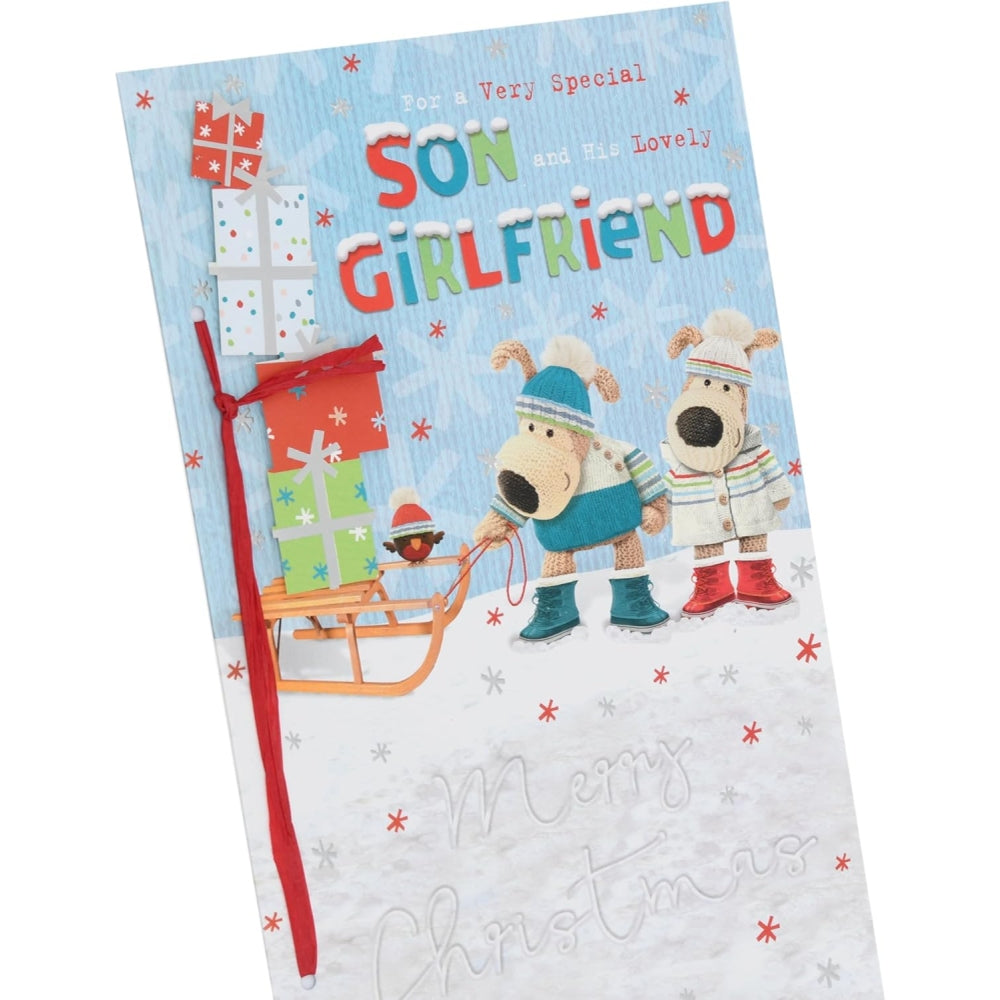 Boofles Sleigh Son & Girlfriend Christmas Card