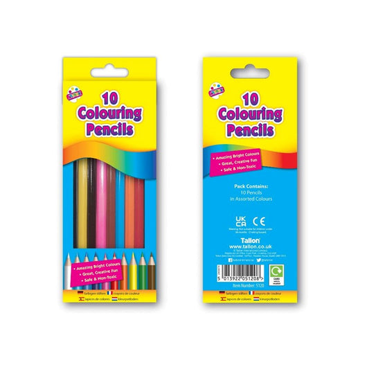 Pack of 10 Full Size Colour Pencils