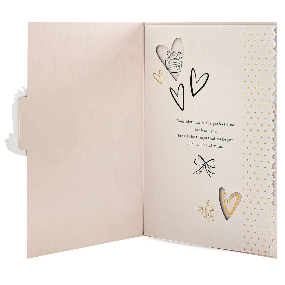 Cake Design & Heartfelt Verse Mum Birthday Card