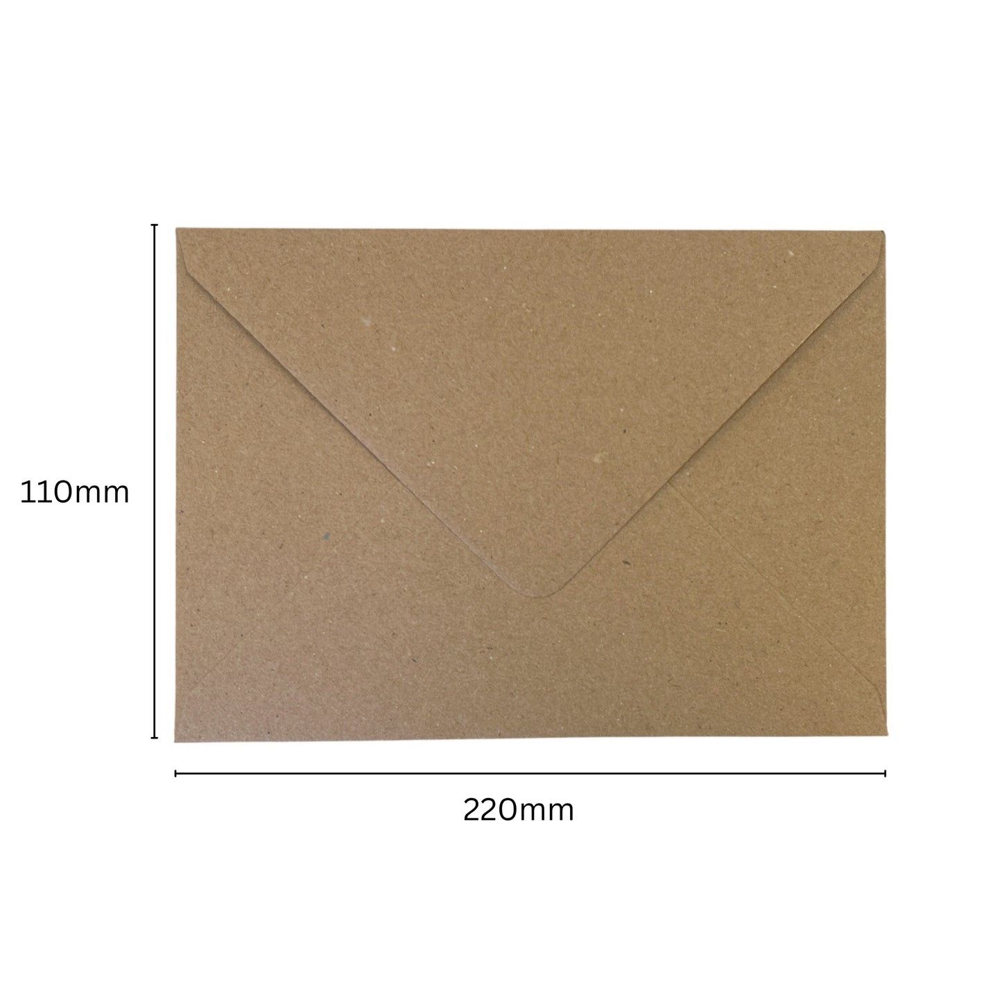 Pack of 50 Eco Kraft Recycled 110gsm 110x220mm–DL Gummed Envelopes