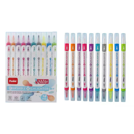 Pack of 10 Erasable Highlighters