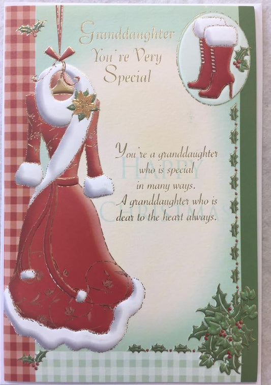 Granddaughter You're Very Special Christmas Greeting Card With Nice Sentimental Verse