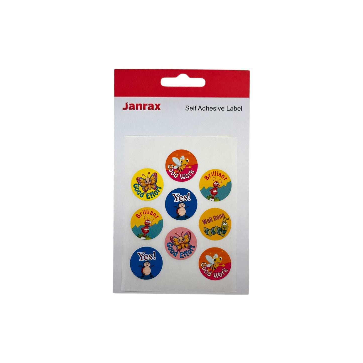 Pack of 162 Motivational Bugs 24mm Round Self-Adhesive Labels