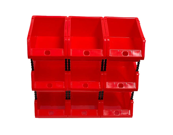 Stackable Red Storage Pick Bin with Riser Stands 170x118x75mm– Shop Inc