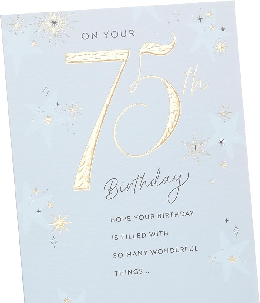 Starry Design 75th Birthday Card