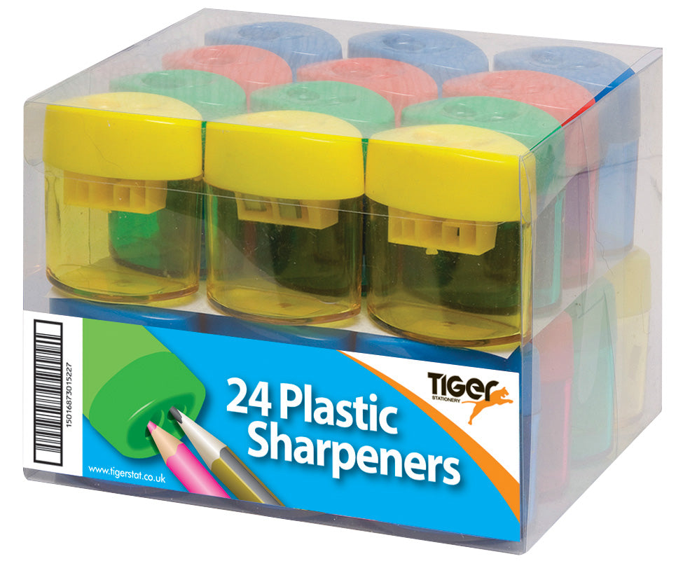 Pack of 24 2 Hole Cannister Pencil Sharpeners