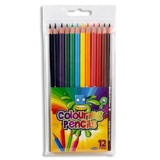 Wallet of 12 Full Size Colouring Pencils by World of Colour