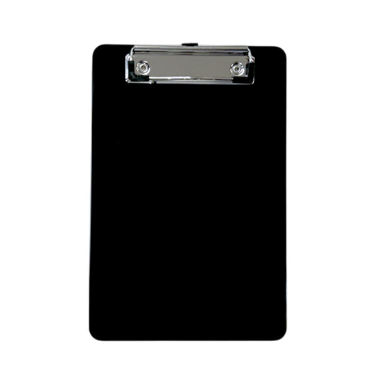 A5 Black Solid Plastic Clipboard - with Ruled Side