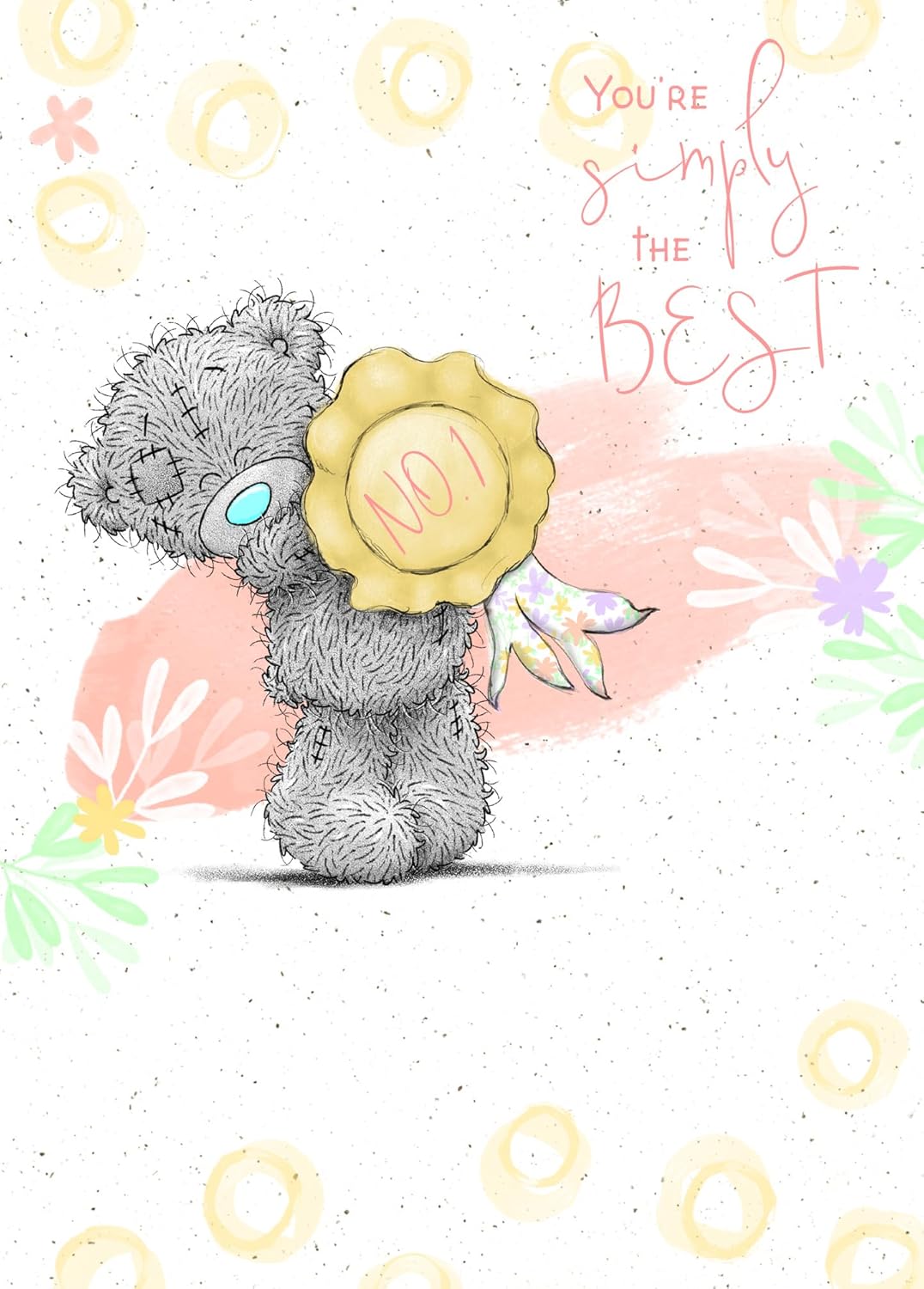 Bear With Rosette Open Birthday Card