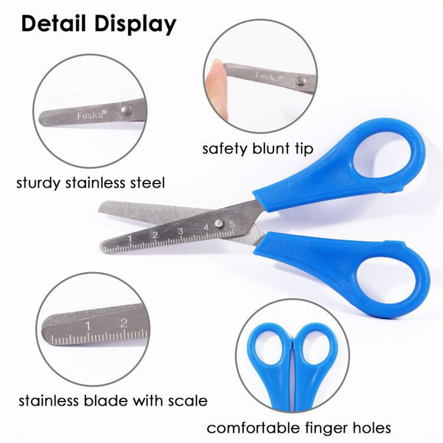 Pack of 24 Multi-Purpose Safety Cutting 5'' Scissors
