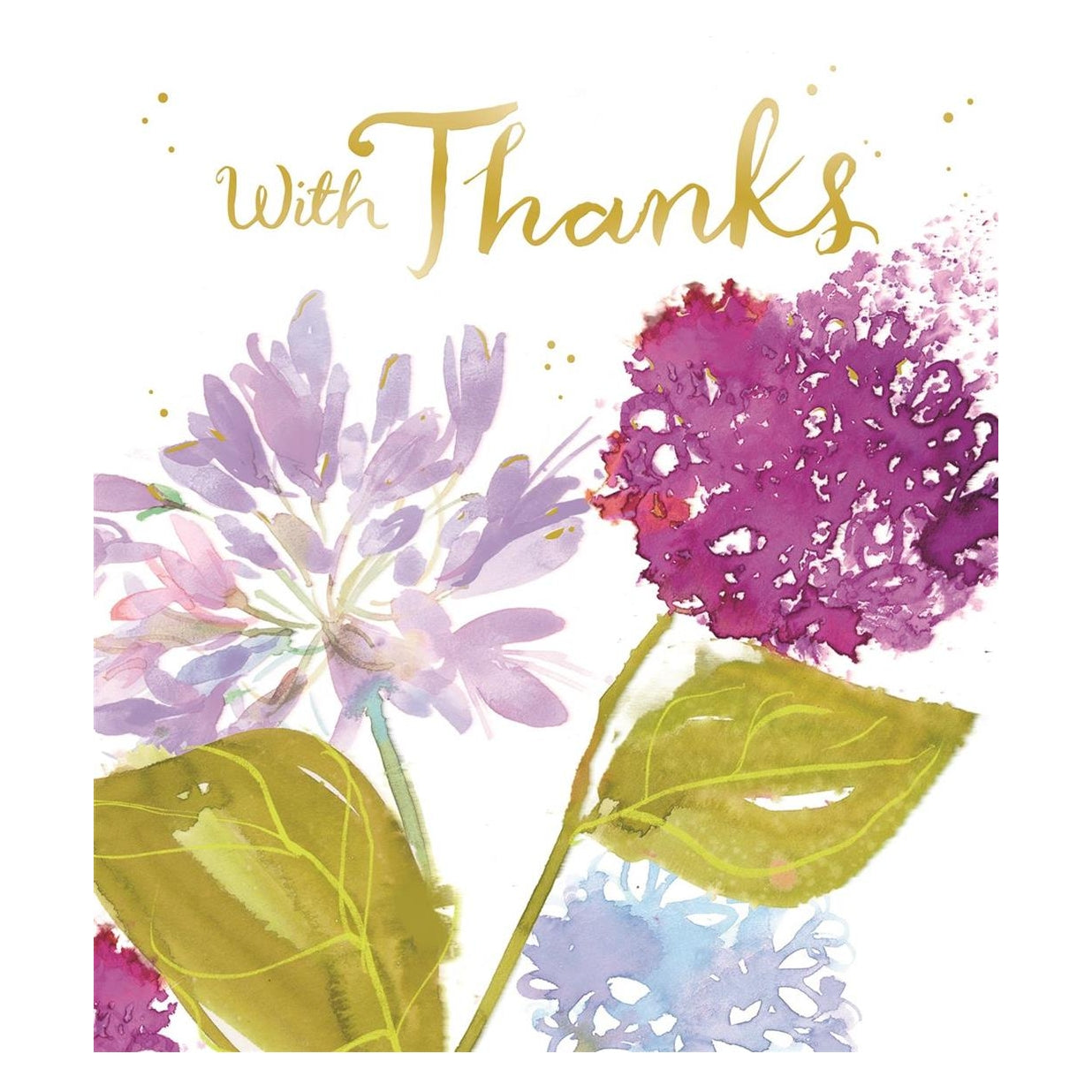Thank You Card  Foil Finished Flowers Design