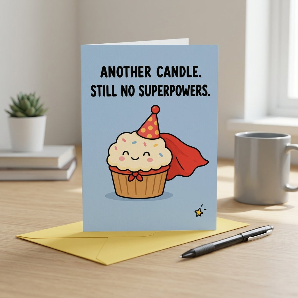 Another Candle, Still No Powers Superpowers Birthday Card