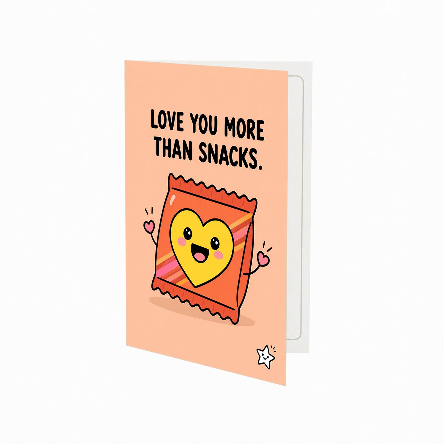 Love You More Than Snacks Open Card Valentine's Day, Anniversary