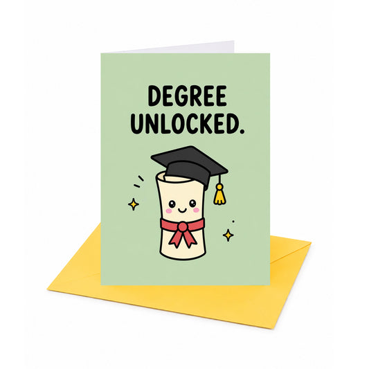 Degree Unlocked Graduation Congratulations Card