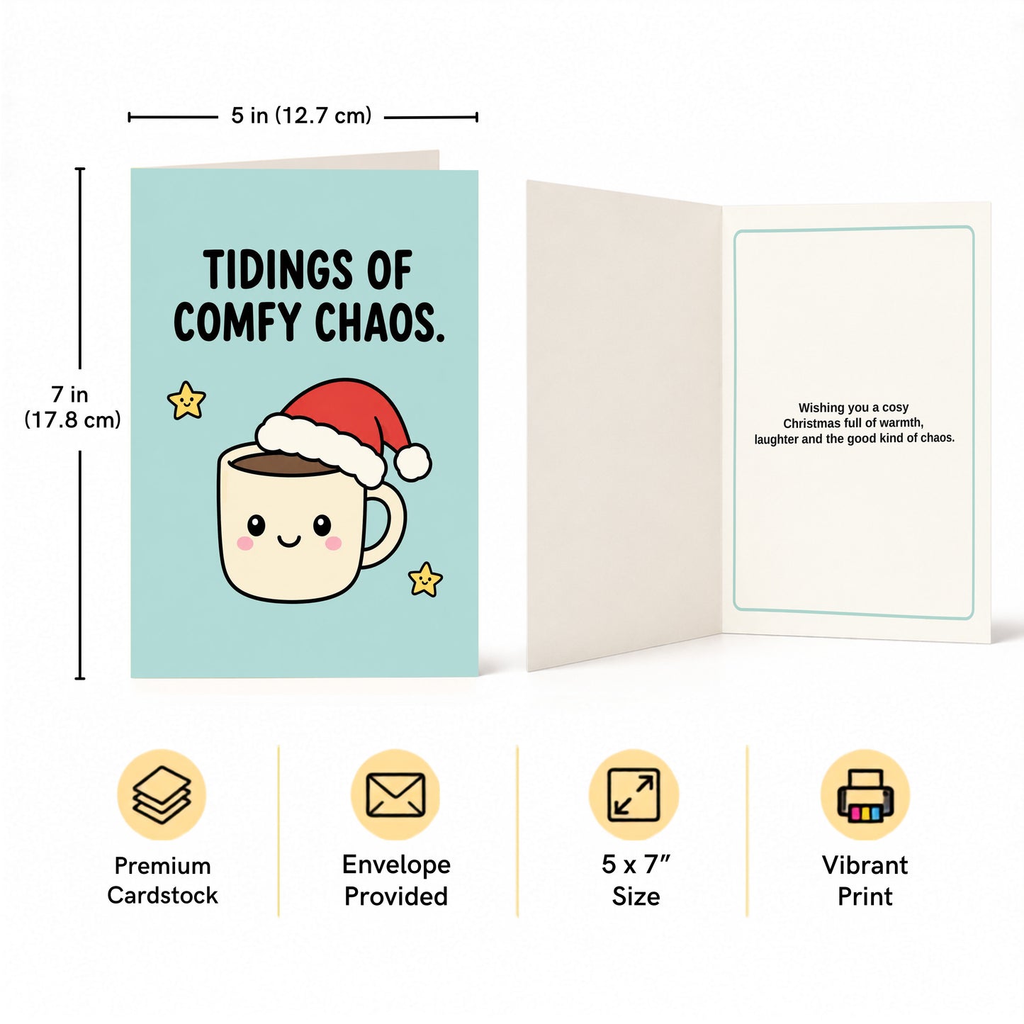Tidings of Comfy Chaos Christmas Card